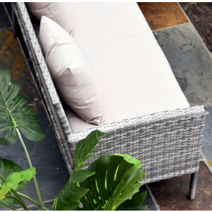 Grey Rattan Garden Furniture Patio Dining Glass Table Large Corner Sofa Seat Set - Image 9