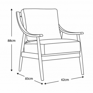 Vintage Danish Armchair Mid Century Leather Seat - Image 6