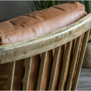 Vintage Danish Armchair Mid Century Leather Seat - Image 5