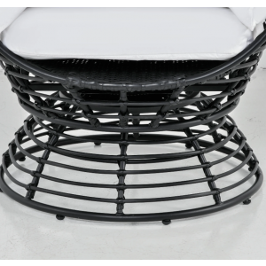 Rattan Egg Chair Retro Metal Garden Sofa Patio Lounge Swivel Padded Cushion Seat - Image 3