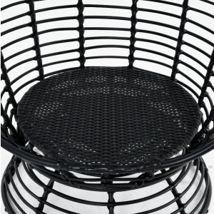 Rattan Egg Chair Retro Metal Garden Sofa Patio Lounge Swivel Padded Cushion Seat - Image 5