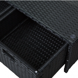 Rattan Corner Sofa Set Black Garden Patio Furniture Lounge Couch Table Storage Box - Image 6