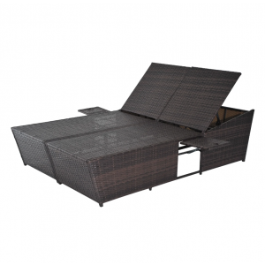 Rattan Day Bed Large Garden Patio Sun Lounger 2 Seater Double Wicker Furniture - Image 3