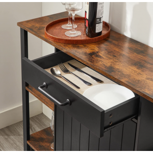 Industrial Storage Sideboard Rustic Metal Slim Console Table Vintage Narrow Cabinet - Image 3