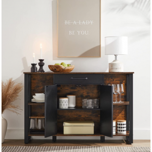 Industrial Storage Sideboard Rustic Metal Slim Console Table Vintage Narrow Cabinet - Image 6