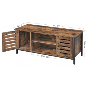 Industrial Style TV Stand Vintage Media Cabinet Rustic Metal Unit Retro Storage - Image 4