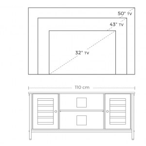 Industrial Style TV Stand Vintage Media Cabinet Rustic Metal Unit Retro Storage - Image 5