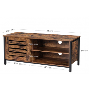 Small TV Stand Industrial Rustic Metal Media Cabinet Vintage Retro Style Shelf Unit - Image 4