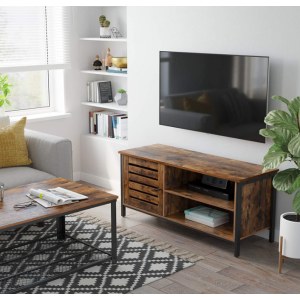 Small TV Stand Industrial Rustic Metal Media Cabinet Vintage Retro Style Shelf Unit - Image 2