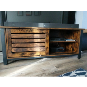 Industrial TV Stand Rustic Media Cabinet Unit - Image 3