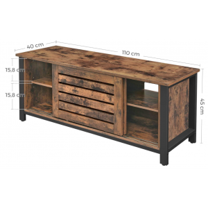 Industrial TV Stand Rustic Media Cabinet Unit - Image 5