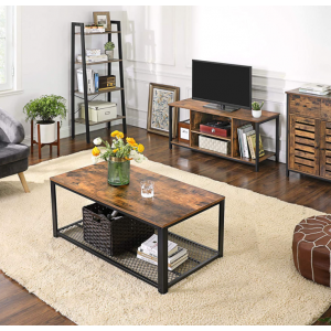 Rustic TV Stand Vintage Industrial Cabinet Media Entertainment Unit Storage Room - Image 4