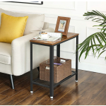 Industrial Side Table Rustic Metal Small Vintage End Console Shelf Cabinet Unit