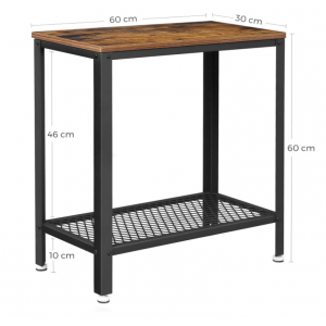 Industrial Side Table Rustic Metal Small Vintage End Console Shelf Cabinet Unit - Image 4