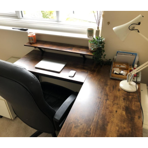 Corner Computer Desk Large Executive Workstation Industrial Rustic Gaming Table - Image 3