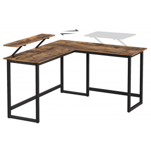 Corner Computer Desk Large Executive Workstation Industrial Rustic Gaming Table - Image 6