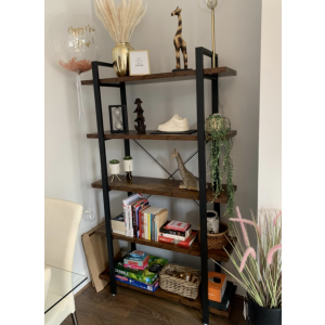 Tall Industrial Bookcase Large Rustic Metal Shelving Unit Vintage Retro Display Cabinet - Image 3