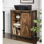 Rustic Metal Cupboard Vintage Industrial Storage Side Cabinet Sliding Door
