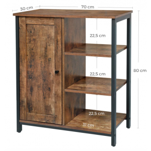 Industrial Side Cabinet Rustic Metal Sideboard - Image 4