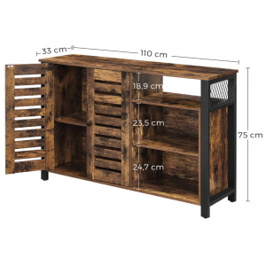 Industrial Storage Sideboard Vintage Console Table Hallway Rustic Metal Cabinet - Image 5