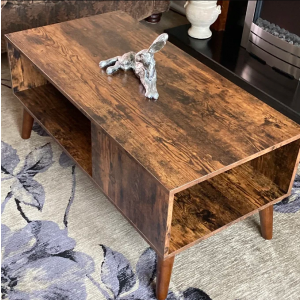 Retro Coffee Table Scandinavian Storage Shelf - Image 4