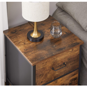 Industrial Bedside Table Rustic Metal Nightstand - Image 4
