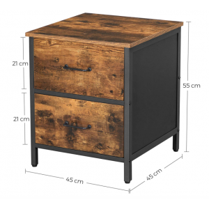 Industrial Bedside Table Rustic Metal Nightstand - Image 5
