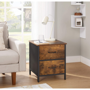 Industrial Bedside Table Rustic Metal Nightstand - Image 2