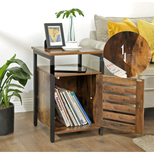 Rustic Bedside Table Industrial Side Cabinet Unit - Image 3