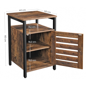 Rustic Bedside Table Industrial Side Cabinet Unit - Image 5