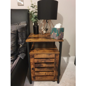 Rustic Bedside Table Industrial Side Cabinet Unit - Image 2