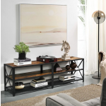 Large TV Stand Vintage Industrial Furniture Rustic Metal Unit Room Media Cabinet