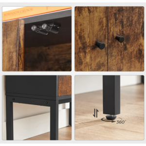 Small Side Cabinet Rustic Metal Cupboard - Image 5