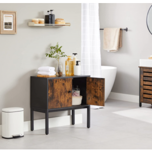 Small Side Cabinet Rustic Metal Cupboard - Image 6