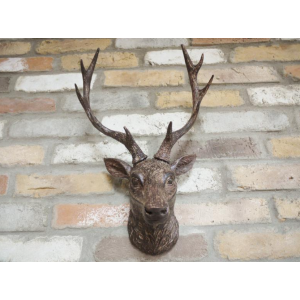 Large Stag Head Wall Mounted Deer Rustic Animal Hanging Vintage Style Sculpture - Image 2