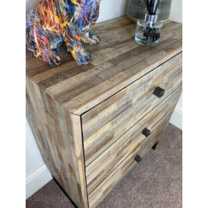 Rustic Chest Drawers Industrial Style Wood Sideboard - Image 4