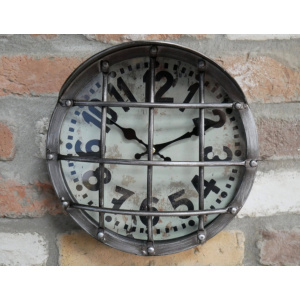 Industrial Wall Clock Rustic Metal Round Decor - Image 3