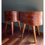 Nordic Bedside Table Mid Century Cabinet Scandinavian Solid Wood Unit