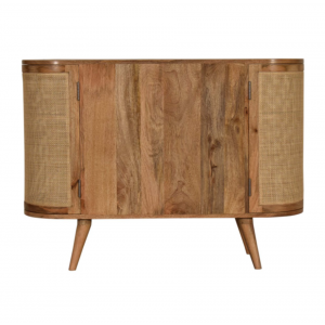 Scandinavian Chest Drawers Nordic Woven Rattan Sideboard Large Mid Century Side Cabinet - Image 6