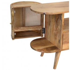 Scandinavian TV Stand Nordic Media Cabinet Mid Century Solid Wood Unit - Image 5