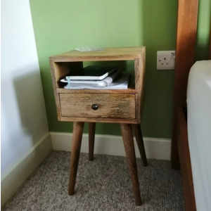 Small Beside Table Nordic Narrow Cabinet Scandinavian Solid Wood Unit - Image 2