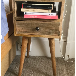 Small Beside Table Nordic Narrow Cabinet Scandinavian Solid Wood Unit - Image 4