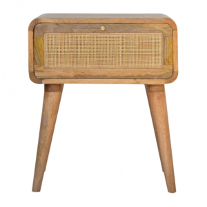 Mid Century Bedside Table Nordic Rattan Cabinet - Image 7