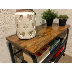 Industrial Shoe Bench Rustic Metal Rack Vintage Storage Cabinet Hallway Shelf - Image 3