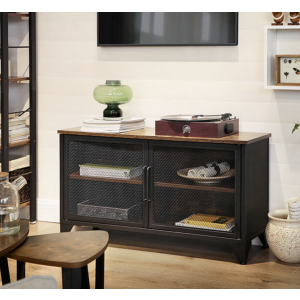Metal TV Stand Industrial Rustic Media Cabinet - Image 2