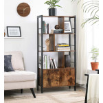 Large Industrial Bookcase Vintage Storage Unit Rustic Metal Cabinet Tall Display