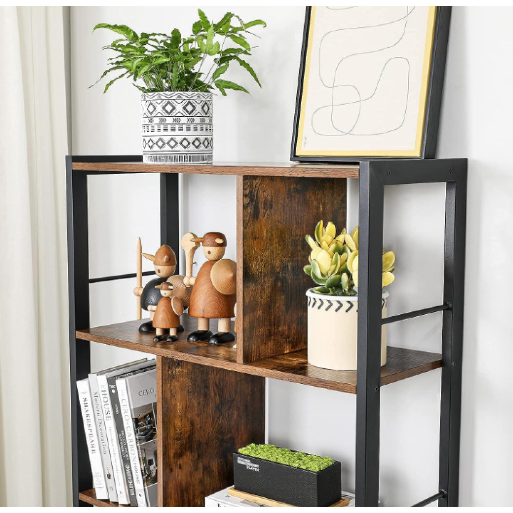 Large Industrial Bookcase Vintage Storage Unit Rustic Metal Cabinet ...