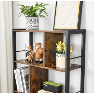 Large Industrial Bookcase Vintage Storage Unit Rustic Metal Cabinet Tall Display - Image 3