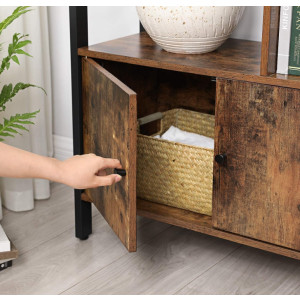 Large Industrial Bookcase Vintage Storage Unit Rustic Metal Cabinet Tall Display - Image 5
