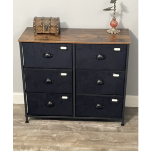 Industrial Chest Drawers Rustic Metal Furniture Vintage Storage Side Cabinet - Image 2